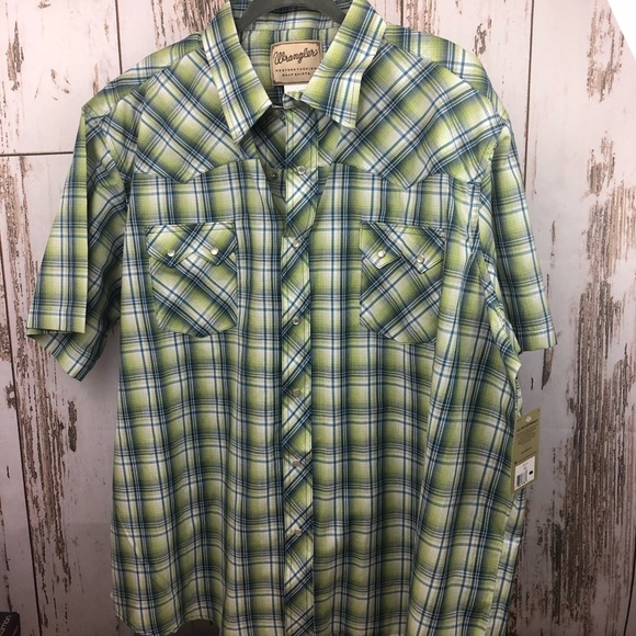 Wrangler Other - NWT Wrangler Button Up Shirt, 3XL, green plaid.A52